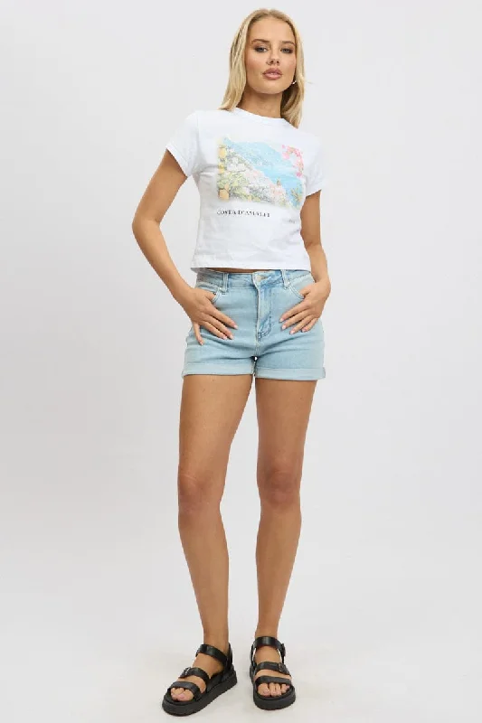 Paperbag waist shorts – Shorts with a gathered, elastic waist and often a belt, creating a relaxed and stylish fit.Denim Skinny Short High Rise Rolled Hem