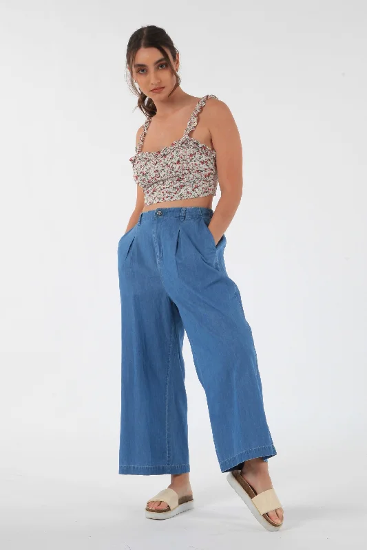 Double Second Blue Chambray Pants