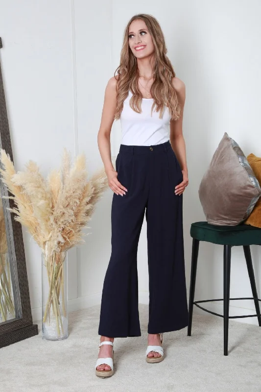 Double Second Wide Leg Elastic Back Trouser