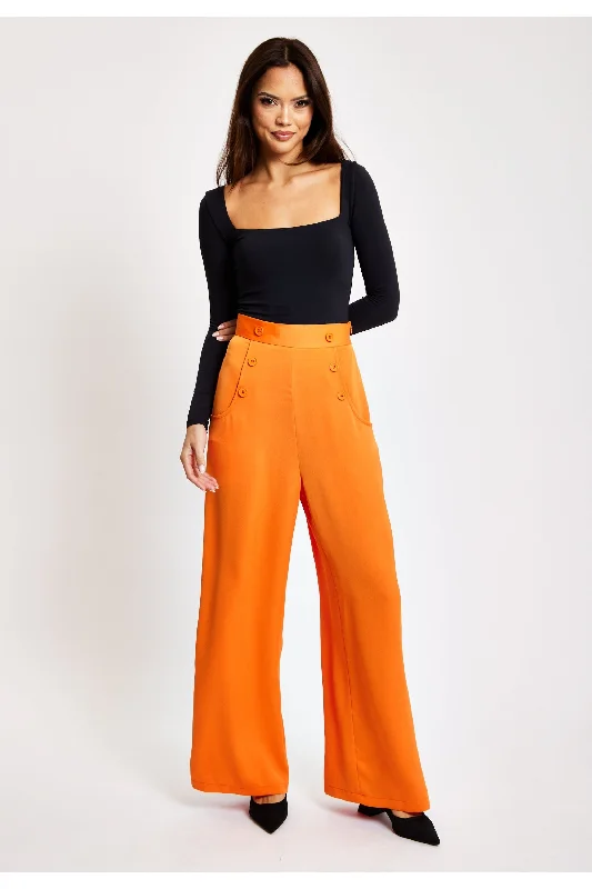 Liquorish Orange Wide Leg Trousers