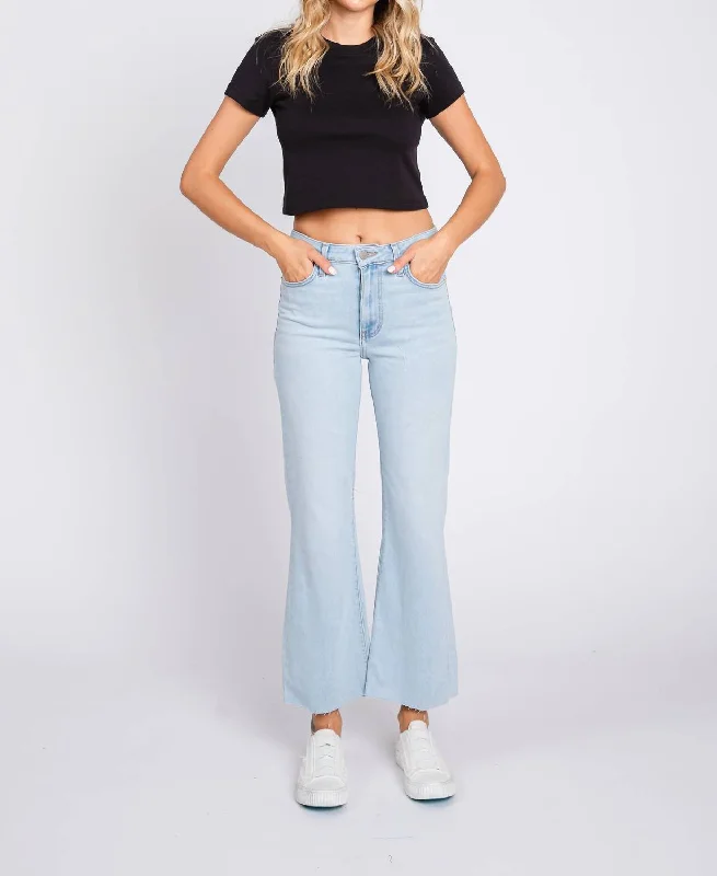 Sicily Crop Flare Jeans In Light Blue