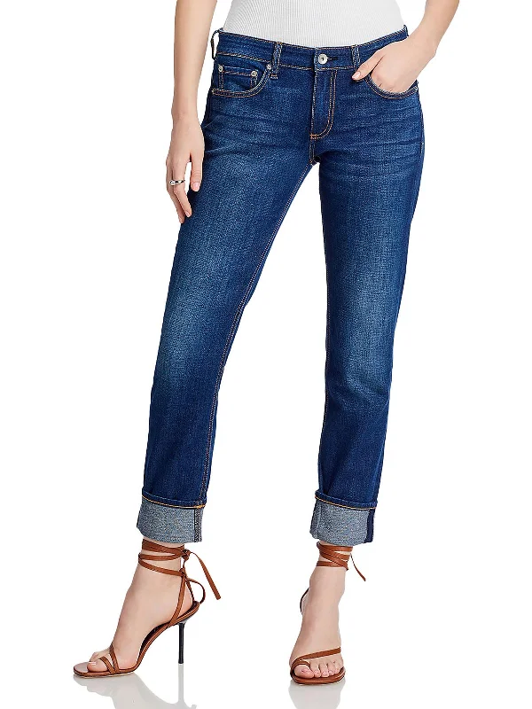 Womens Low Rise Slim Fit Boyfriend Jeans