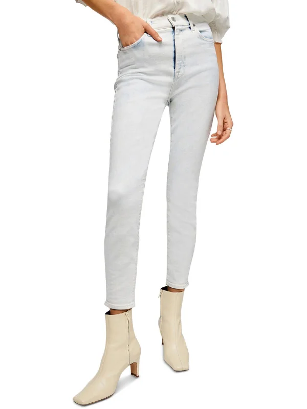 Womens Skinny Light Wash High-Waist Jeans