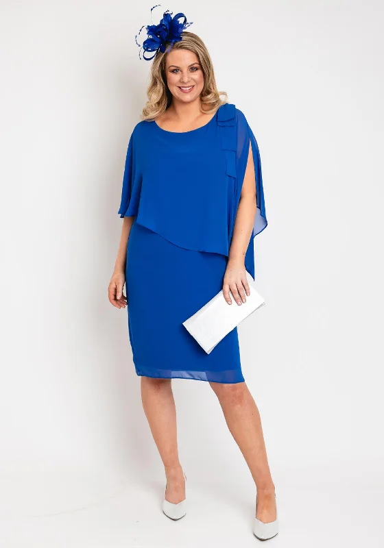 Peplum dress – Dress with a flared ruffle or extra fabric at the waist, adding volume and shaping to the lower half.Allison Chiffon Overlay Midi Dress, Royal Blue