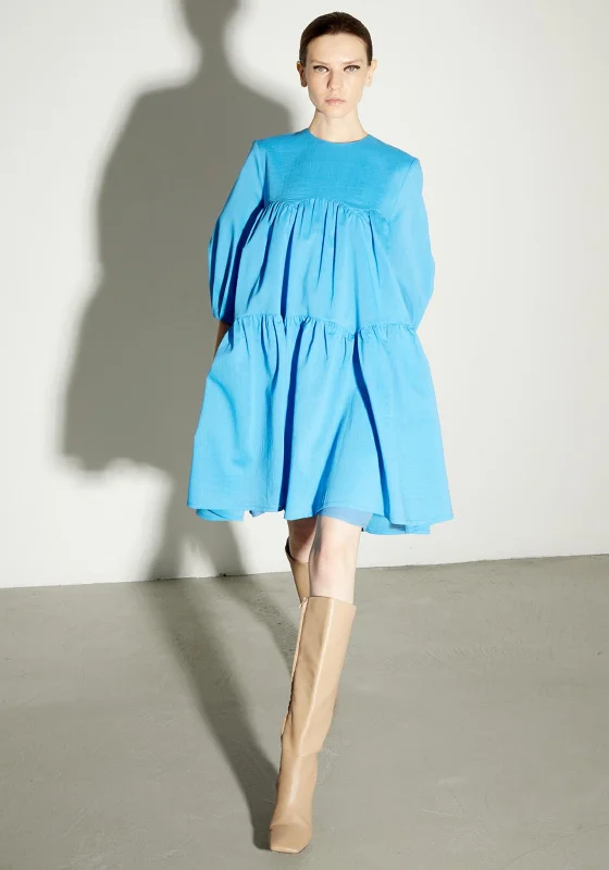 Balloon skirt – Skirt that is voluminous at the bottom and gathered at the waist for a dramatic effect.Birelin Volume Smock Mini Dress, Blue