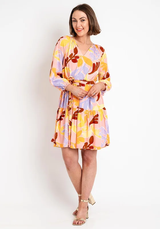 Wrap skirt – Skirt that wraps around the waist and is usually tied at one side.B.Young Ilsi Print Smock Mini Dress, Quartz Pink Multi