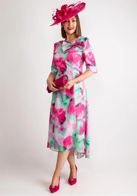 Boho dress – Dress with a relaxed, bohemian style, often featuring flowing fabric, ethnic prints, or vintage details.Cassandra Martha Floral Fit & Flare Dress, Pink Multi