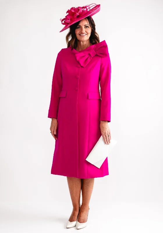 Empire waist dress – Dress with a high waistline, just under the bust, for a flattering silhouette.Claudia C Stravin Sky Dress and Jacket, Fuchsia