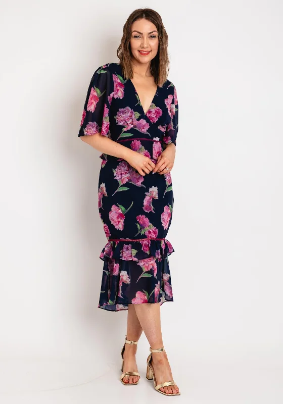 Corset dress – Dress designed with a built-in corset or lace-up feature to create a cinched, structured waist.Hope & Ivy Amore Peplum Waist Floral Midi Dress, Multi