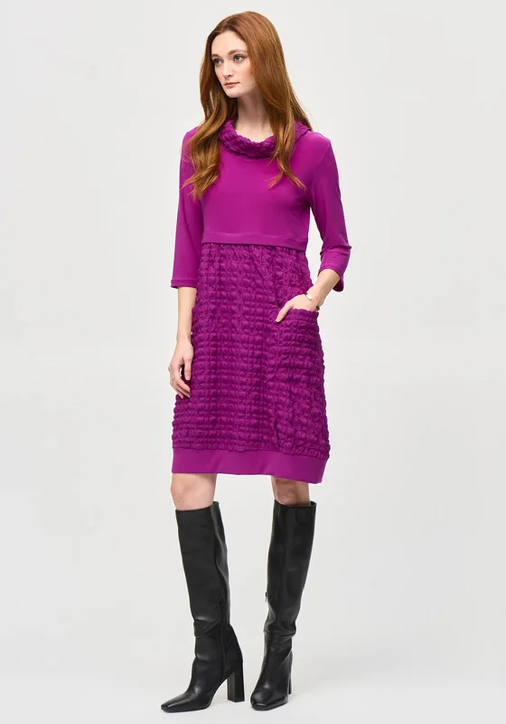 Tulle dress – Dress made with soft, voluminous tulle fabric, often worn for formal occasions or as part of a bridal outfit.Joseph Ribkoff Cowl Neck Pencil Dress, Purple