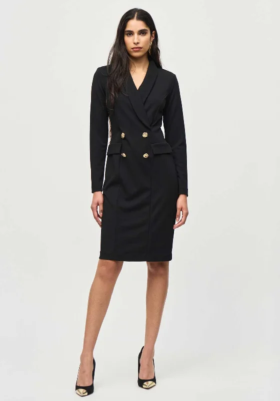 Maxi dress – Long dress that typically reaches the ankles or floor, offering a flowing and elegant look.Joseph Ribkoff Jersey Blazer Dress, Black