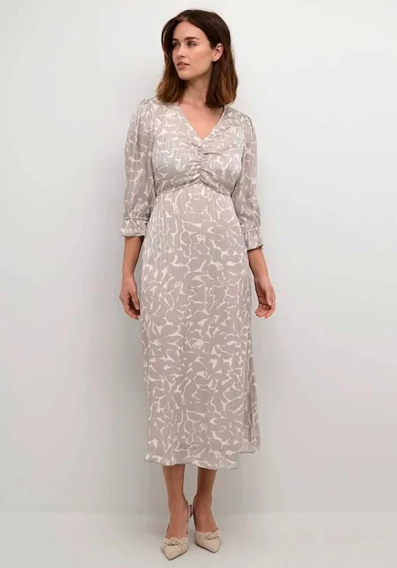 Halterneck dress – Dress with straps that tie around the neck, leaving the shoulders and back exposed.Kaffe Emma A-Line Dress, Steeple Grey