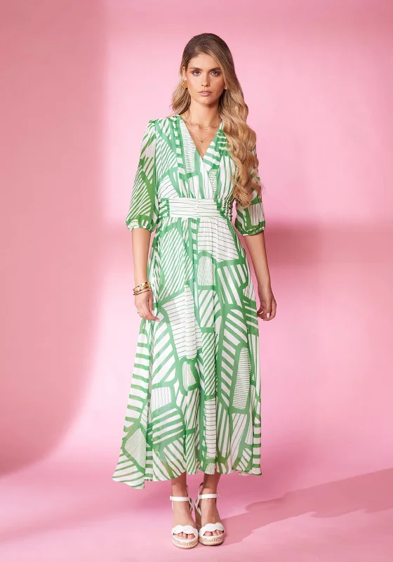 Cocktail dress – Dress typically worn for semi-formal events, often knee-length or slightly above.Kate Cooper Asymmetric Striped A-Line Maxi Dress, Apple