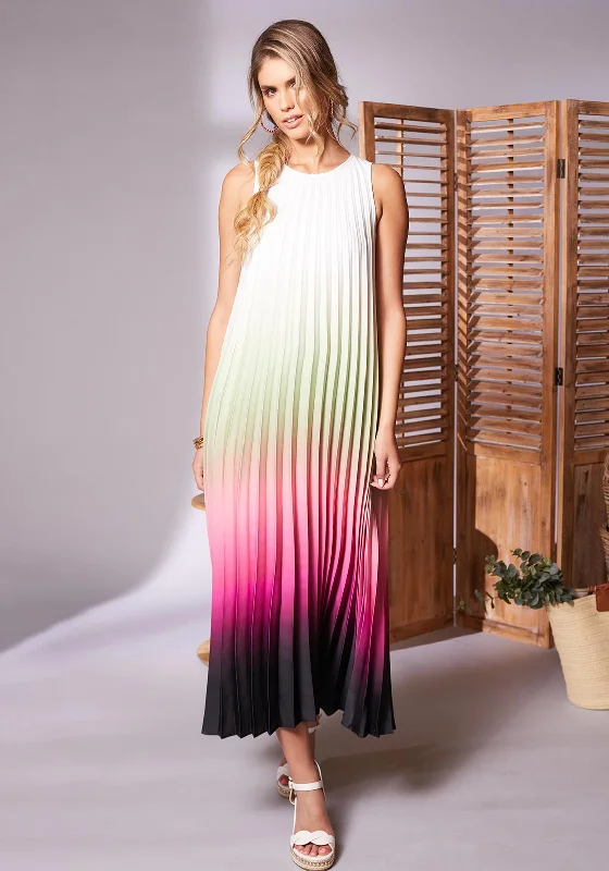 Sheath dress – Form-fitting dress that hugs the body and typically hits just above or at the knee.Kate Cooper Ombre Pleated Maxi Dress, Watermelon