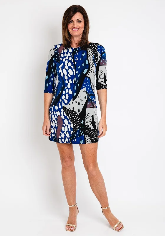 Chiffon skirt – Lightweight, semi-sheer skirt made from chiffon fabric for a breezy and elegant look.Serafina Collection Shift Spot Print Mini Dress, Blue