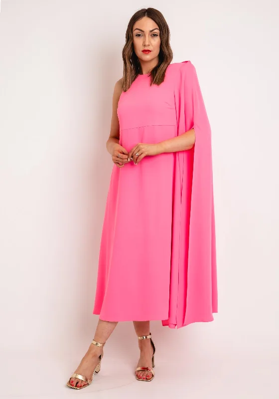 Mini dress – Short dress that usually ends above the knee, often casual or party wear.Laura Bernal Long Cape Sleeve Midi Dress, Bright Pink