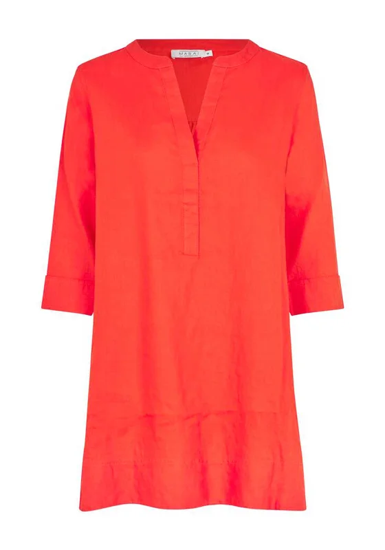 Slip skirt – A silky or satin skirt that mimics a slip dress, often worn for a smooth, elegant look.Masai Goda Tunic Linen Mini Dress, Orange Com