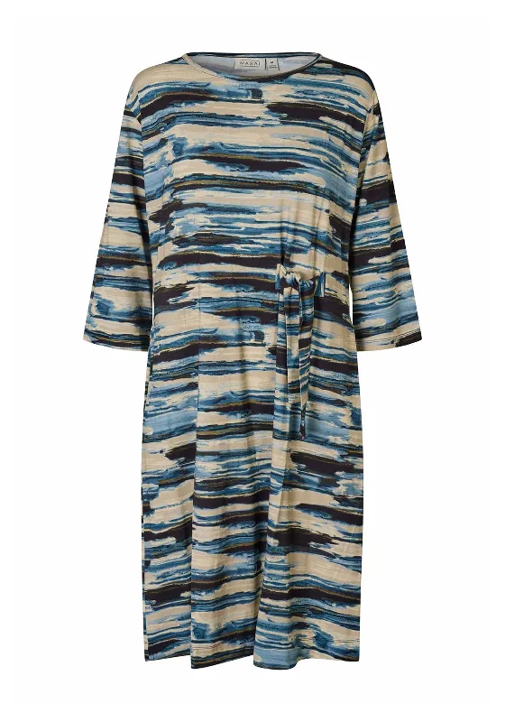 T-shirt dress – Casual dress made from T-shirt-like material, typically loose-fitting and comfortable.Masai Nuri Printed Loose Fit Dress, Blue Multi