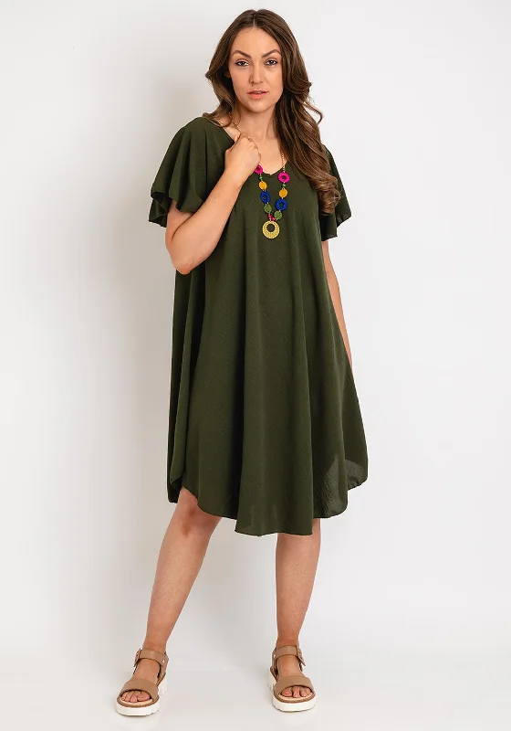 Slip skirt – A silky or satin skirt that mimics a slip dress, often worn for a smooth, elegant look.The Serafina Collection One Size Tunic Mini Dress, Khaki