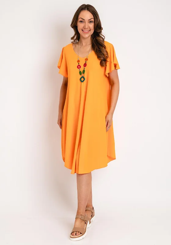 Chiffon skirt – Lightweight, semi-sheer skirt made from chiffon fabric for a breezy and elegant look.The Serafina Collection One Size Tunic Mini Dress, Orange