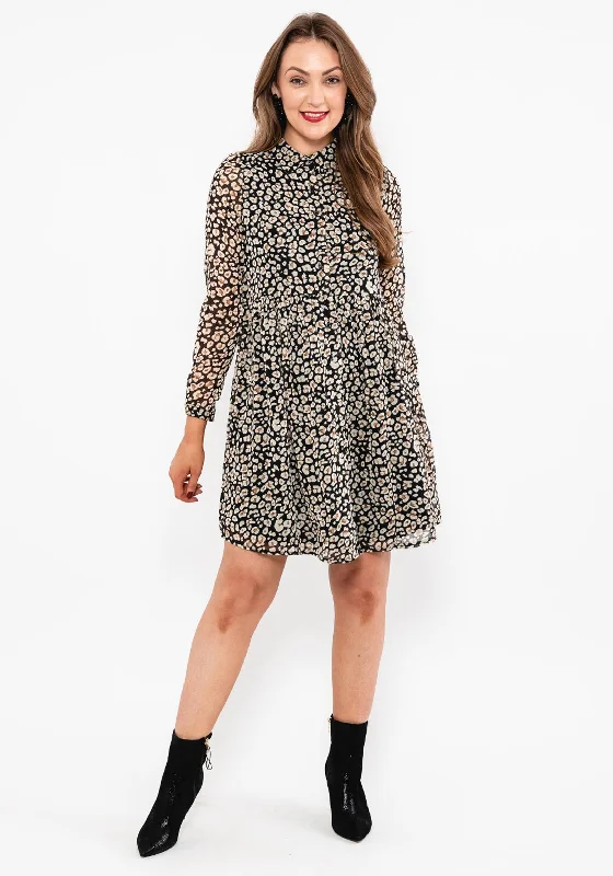 Midi skirt – Skirt that falls to the mid-calf, creating a more modest and elegant look.Seventy1 Leopard Print Mini Shirt Dress, Black Multi