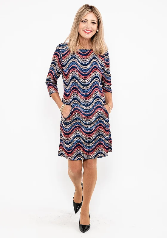 Floral skirt – Skirt featuring a floral pattern, perfect for a feminine and fresh style.Seventy1 Metallic Pattern Knit Mini Dress, Navy Multi