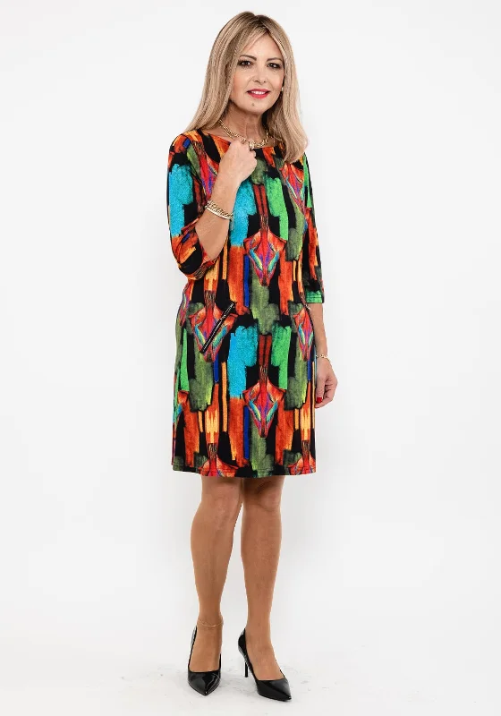 Chiffon skirt – Lightweight, semi-sheer skirt made from chiffon fabric for a breezy and elegant look.Seventy1 Block Paint Print Mini Dress, Multi