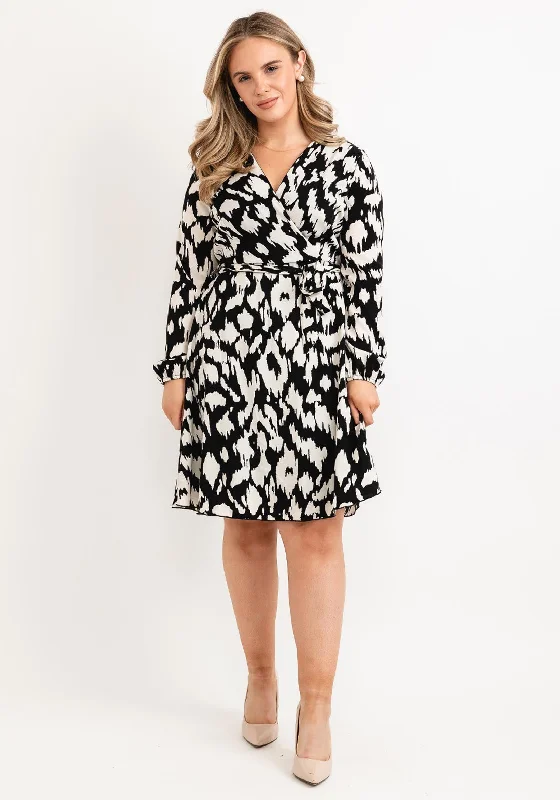 Maxi skirt – Skirt that reaches the ankles or floor, offering a long, flowing silhouette.Seventy1 Abstract Print Wrap Mini Dress, Black & White