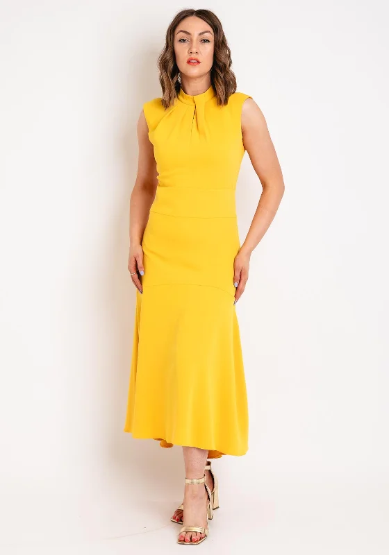 Wrap dress – Dress that wraps around the body and ties at the waist, creating a flattering and adjustable fit.This Girl Curiosity Ella Dip Hem Maxi Dress, Yellow