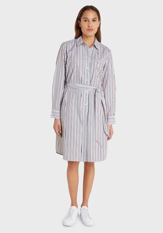 Maxi skirt – Skirt that reaches the ankles or floor, offering a long, flowing silhouette.Tommy Hilfiger Womens Striped Mini Shirt Dress, White Multi