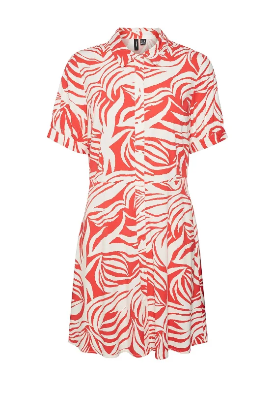 Wrap skirt – Skirt that wraps around the waist and is usually tied at one side.Vero Moda Becca Print Mini Shirt Dress, Bittersweet