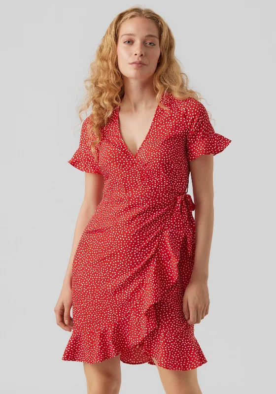 Leather skirt – Skirt made from leather or faux leather, offering a chic, edgy look.Vero Moda Polka Dot Wrap Mini Dress, Goji Berry