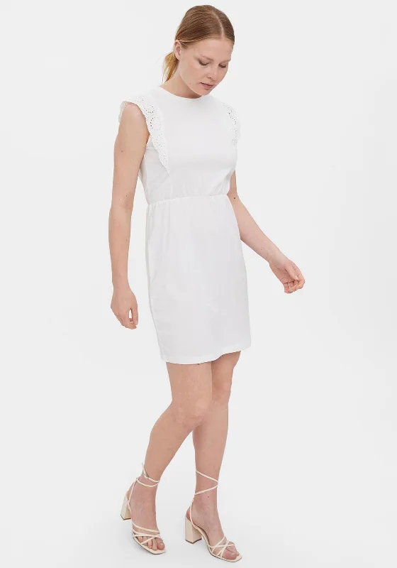 A-line skirt – Skirt that is fitted at the hips and gradually flares out toward the hem.Vero Moda Holly Lace Sleeve Mini Dress, Snow White