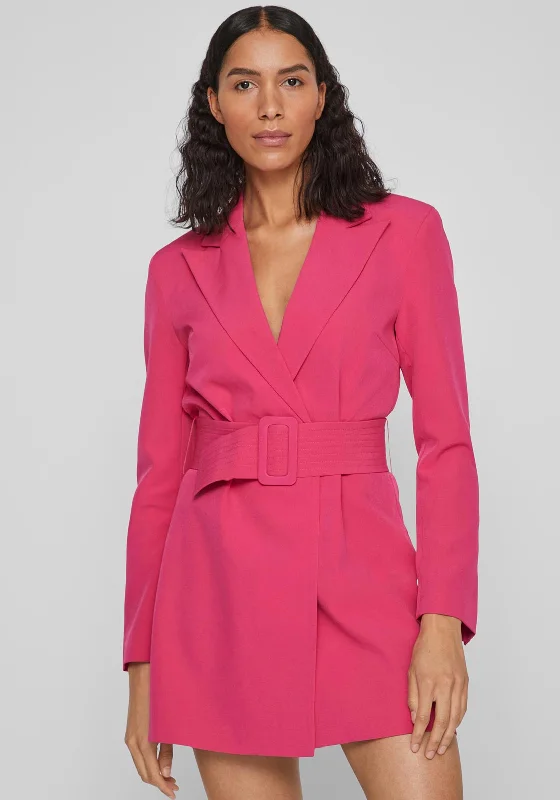 Balloon skirt – Skirt that is voluminous at the bottom and gathered at the waist for a dramatic effect.Vila Gery Belted Blazer Mini Dress, Pink Yarrow