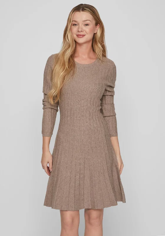 Tweed skirt – Skirt made from tweed fabric, often associated with a more classic or sophisticated look.Vila Sachin Knit Skater Mini Dress, Melange