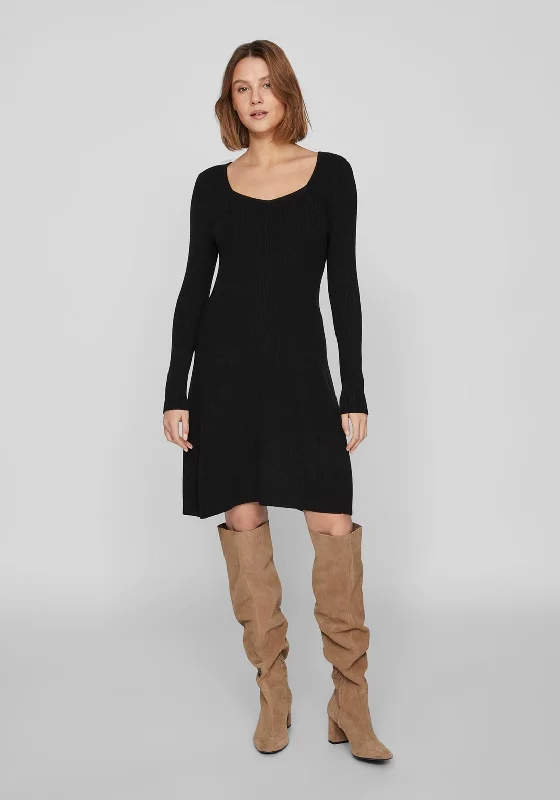 Midi skirt – Skirt that falls to the mid-calf, creating a more modest and elegant look.Vila Maxinia Square Neck Rib Knit Mini Dress, Black