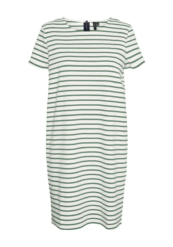 Maxi skirt – Skirt that reaches the ankles or floor, offering a long, flowing silhouette.Vero Moda Abby Short Striped Zip Back Mini Dress, Green