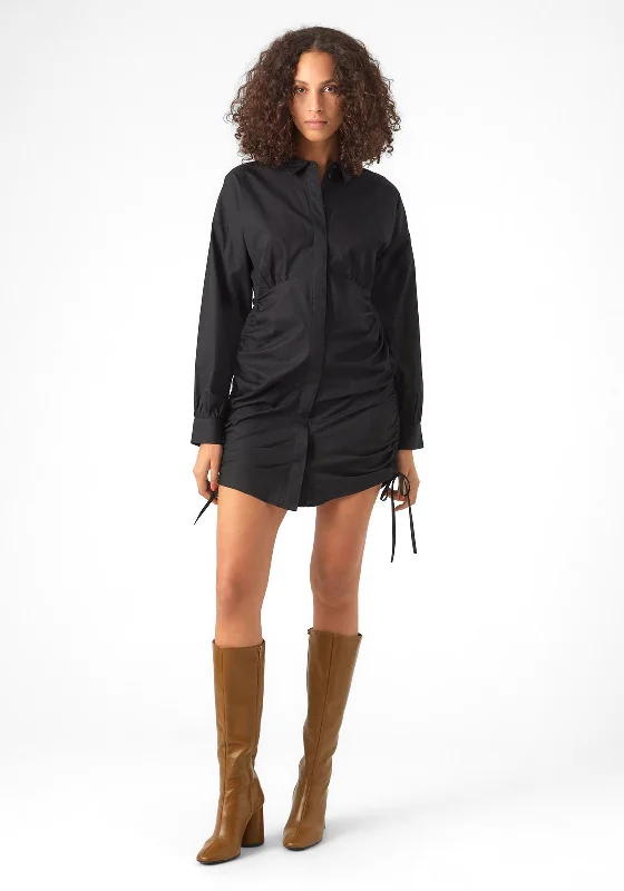 Wrap skirt – Skirt that wraps around the waist and is usually tied at one side.Vero Moda Cilla Gathered Mini Shirt Dress, Black