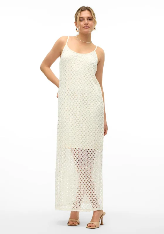 Lace dress – Dress made with lace fabric, often delicate and romantic, suitable for special occasions.Vero Moda Kylie Crochet Maxi Dress, Birch