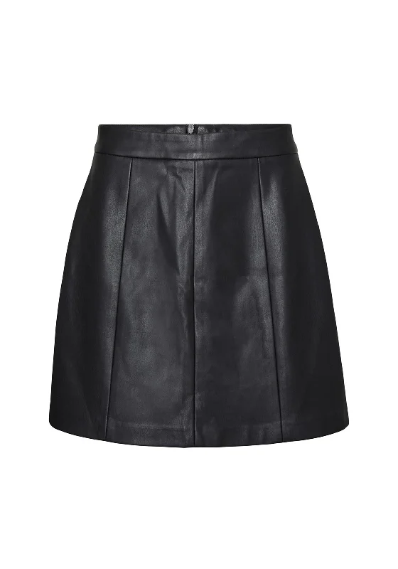 Pleated skirt – Skirt with folds or pleats, adding volume and texture to the fabric.Vero Moda Miamai Faux Leather Mini Skirt, Black