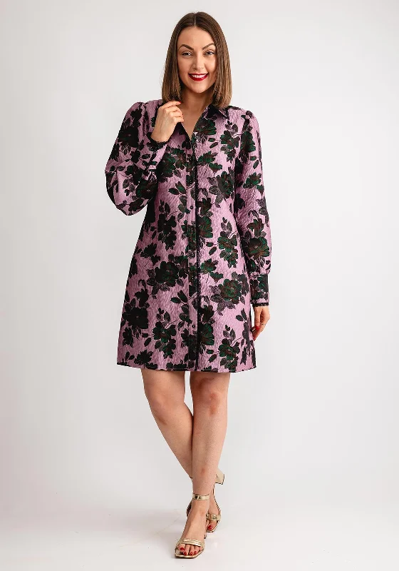 Belted dress – Dress with a belt or waist tie, offering definition and shaping at the waist.Y.A.S Tinka Jacquard Floral Shirt Dress, Orchid Hazel