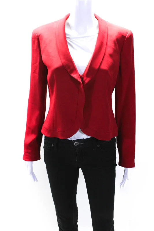 Oversized – Loose, relaxed fitArmani Collezioni Womens Lined Shawl Collar Button Down Jacket Red