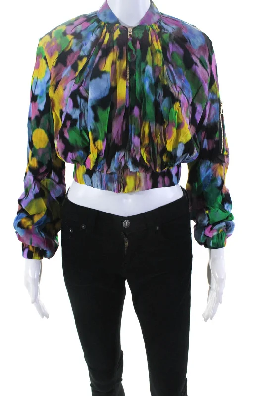 Peacoat – Classic wool double-breasted coatAZ Factory Womens Flowers Print Cropped Crepe Bomber Jacket Multicolor