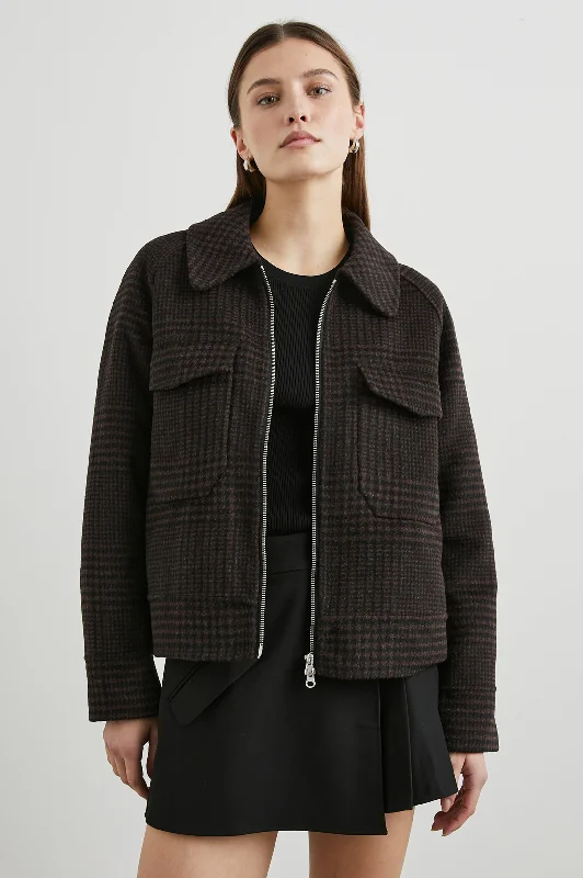 Hooded – With a hoodCHEYENNE JACKET - ESPRESSO HOUNDSTOOTH