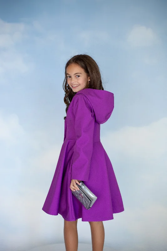 Biker-style – Leather or faux-leather, rugged designFuchsia Coat for Girls | 'Daring Fuchsia'