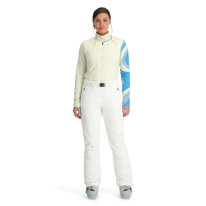 Biker-style – Leather or faux-leather, rugged designWomens On Piste Bib - White