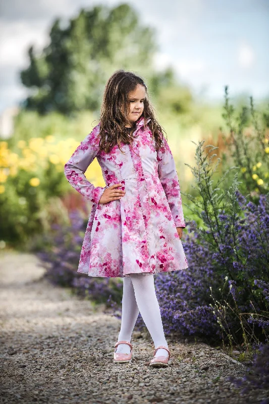 Reversible – Can be worn inside out, two looks in onePink Fit and Flare Coat for Girls | 'Sensual Pink'