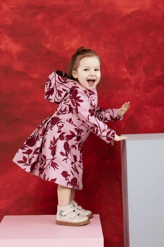 Down-filled – Filled with down feathers for insulationWaterproof Pink Coat for Toddler Girl | 'Peony Bloom'