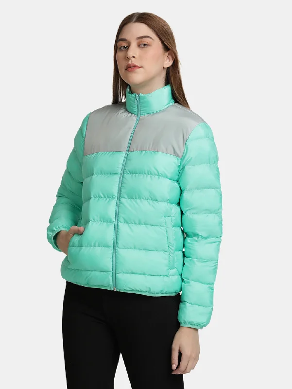 Windproof – Wind-resistantWomen's Green Puffer Jackets