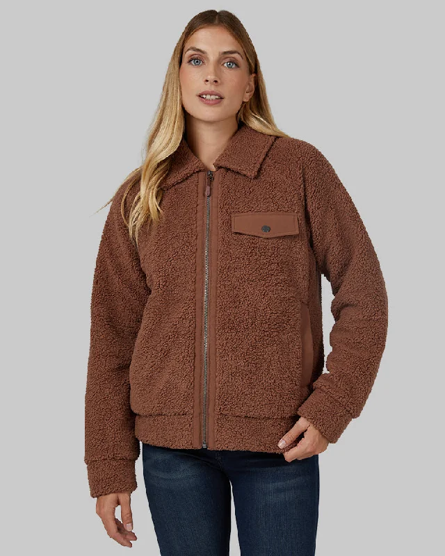 Quilted – Sewn in a pattern, often used for insulationWOMEN'S TEDDY SHERPA JACKET